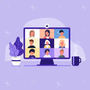 143493927-colleagues-talk-to-each-other-on-the-computer-screen-conference-video-call-working-from-home-